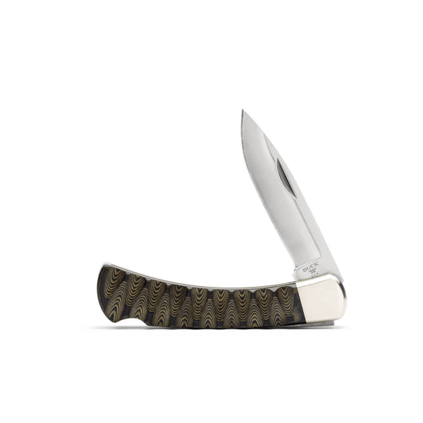 Buck Knives 2023 Legacy Collection 110 Folding Hunter 3.75 S45VN Satin  Plain Blade, Black and Brown Richlite Handles with Barehead Bolster, Black  Leather Sheath (BU110BKSLE)