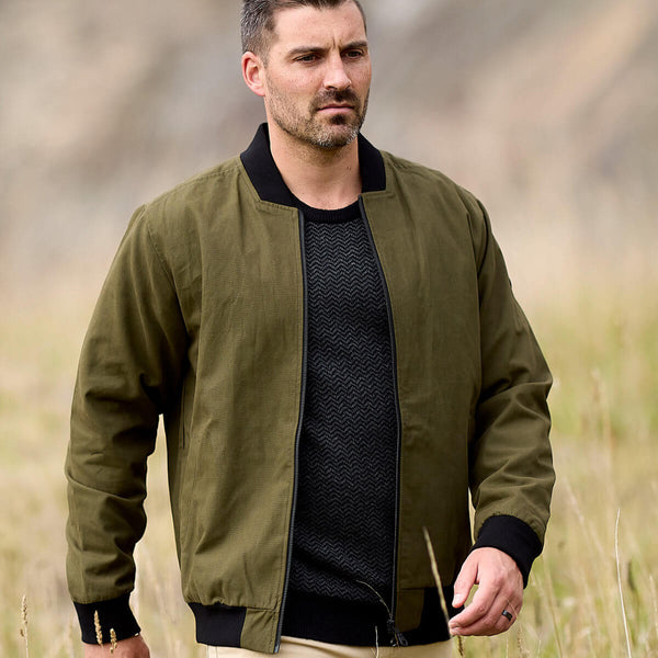 Swanndri Bevan Bomber Jacket Mens Green Bomber Jacket