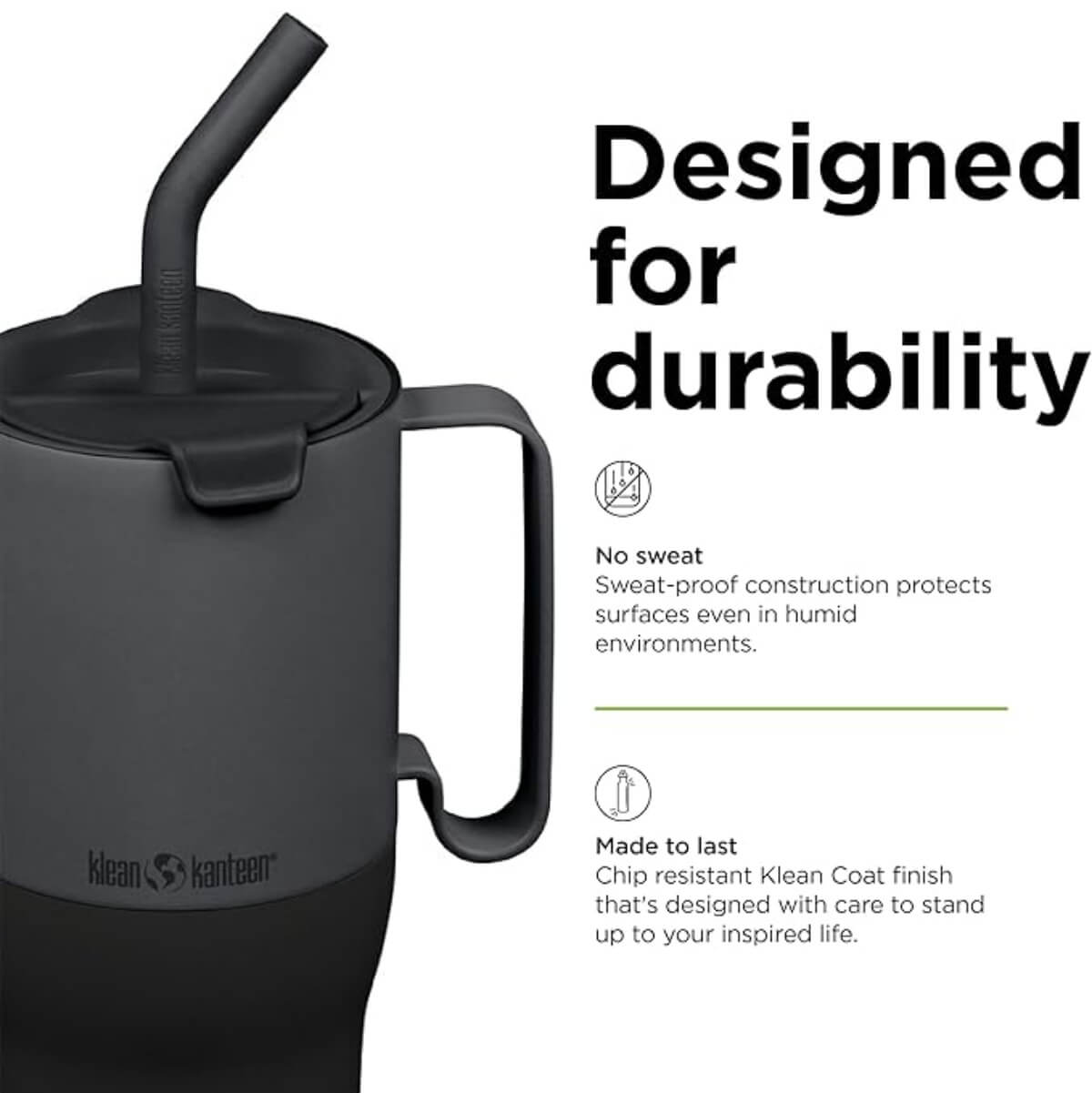 Klean Kanteen 1064ml / 36oz Rise Tumbler with Straw Lid Asphalt