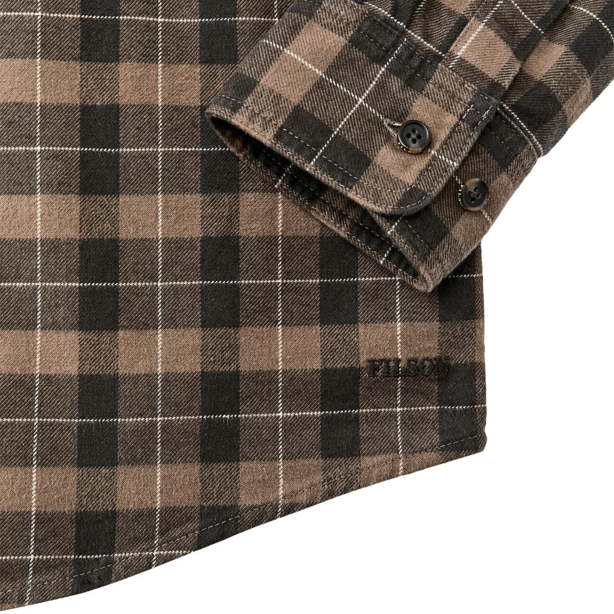 Filson Alaskan Guide Shirt Light Brown and Peat