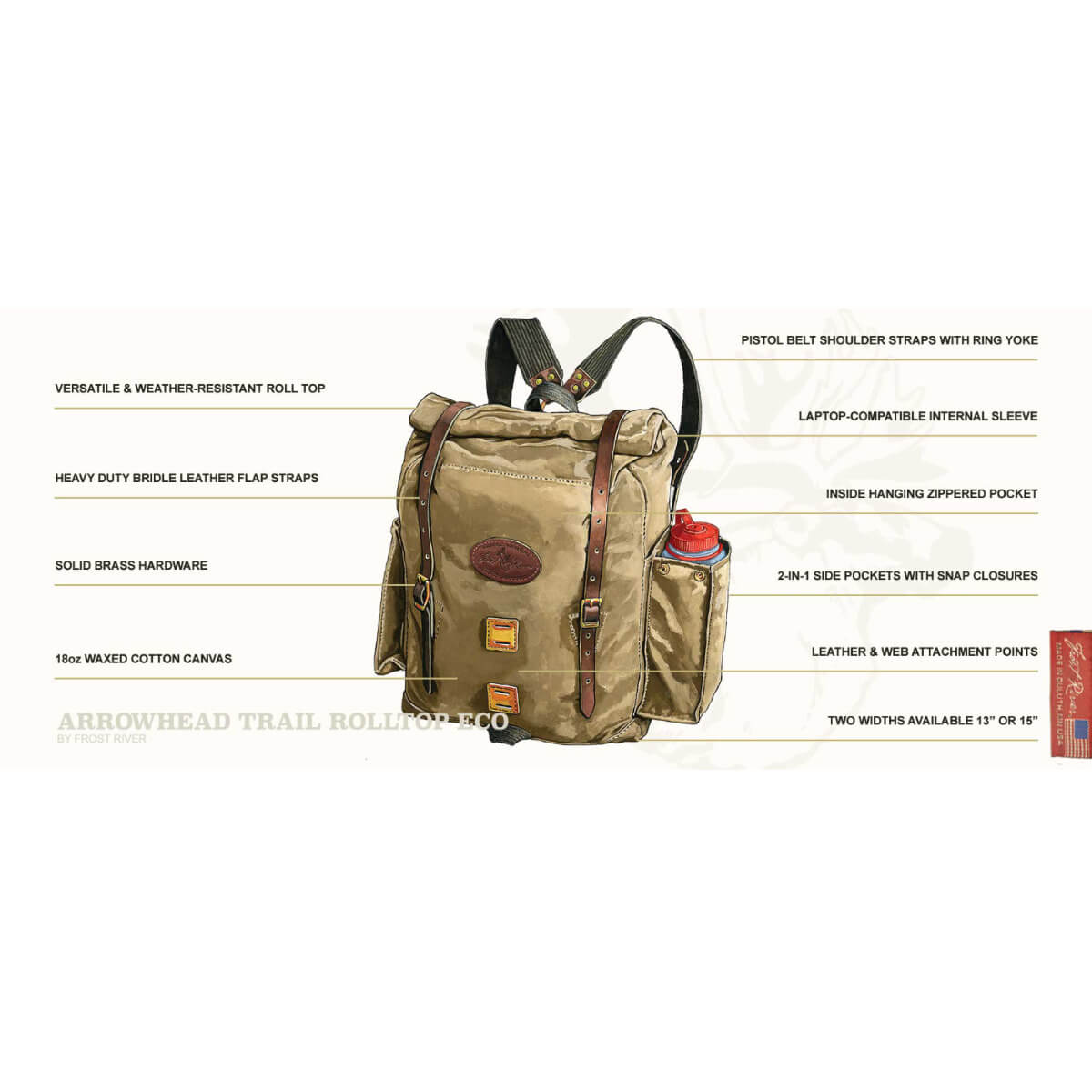 Frost River Arrowhead Rolltop Pack | Canvas Backpack