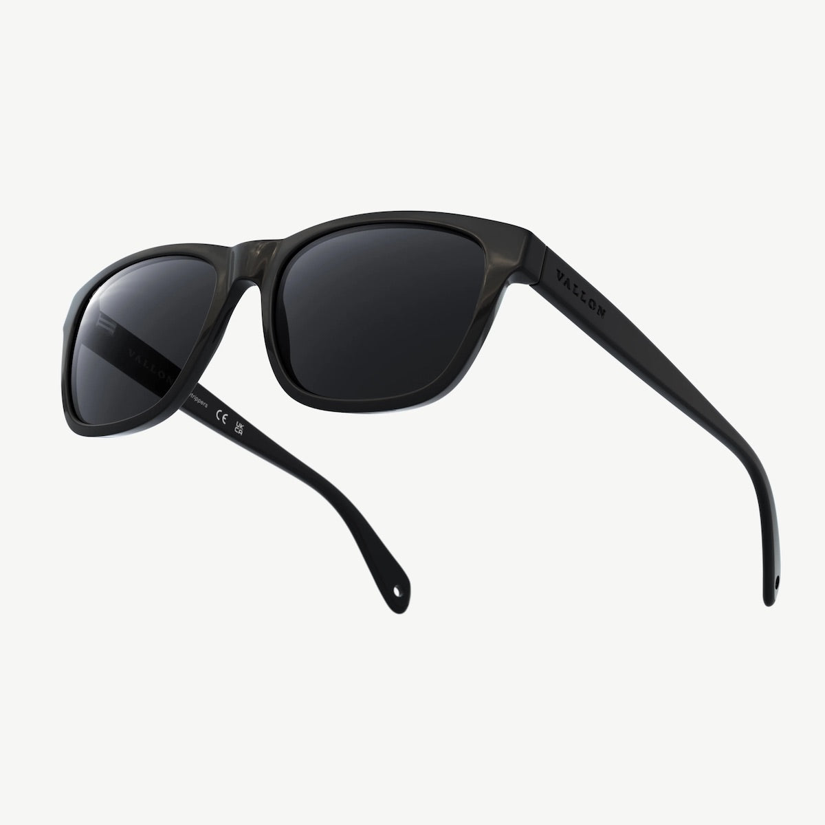 Black Vallon sunglasses on a white background