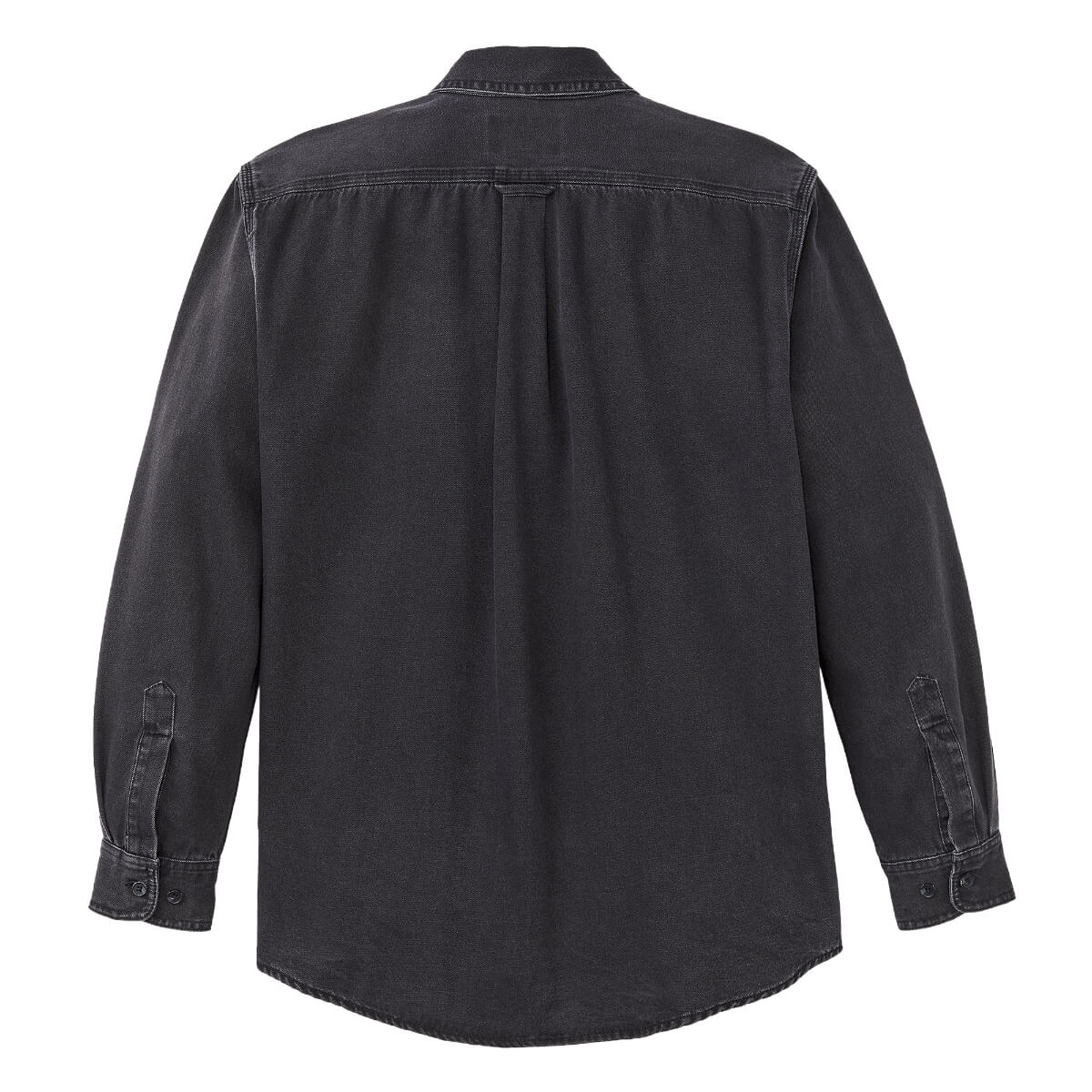 Black denim shirt on a white background