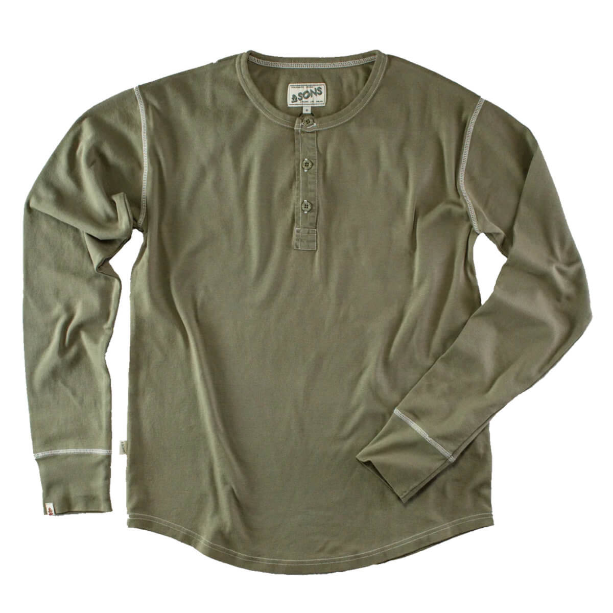 &SONS The New Elder Henley Shirt Army Green