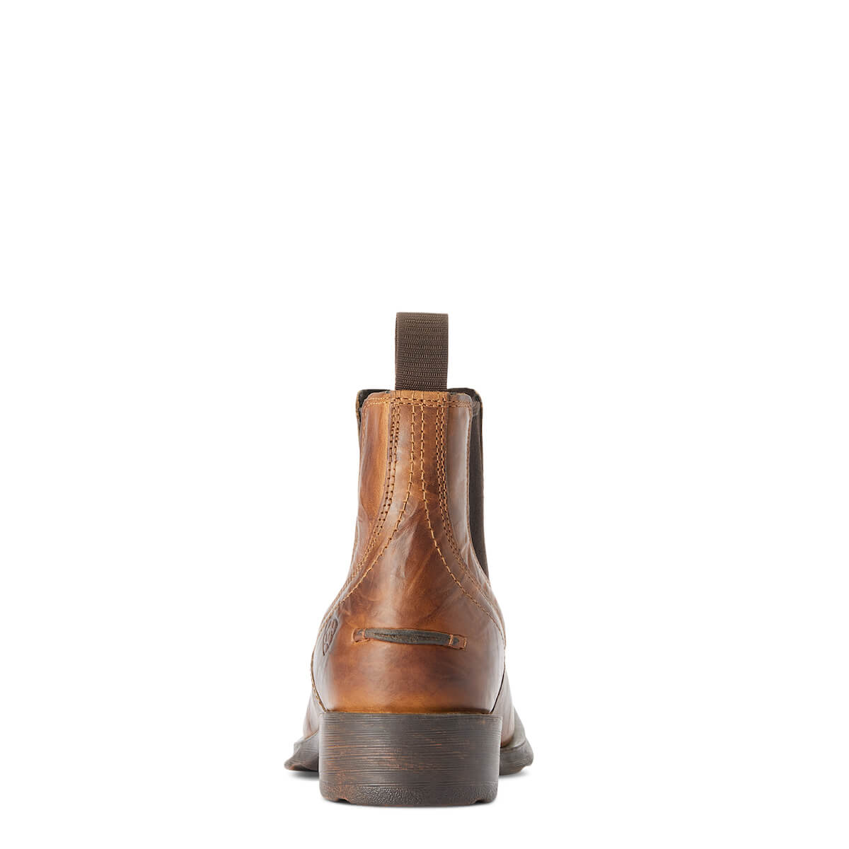 Brown leather boot on a white background