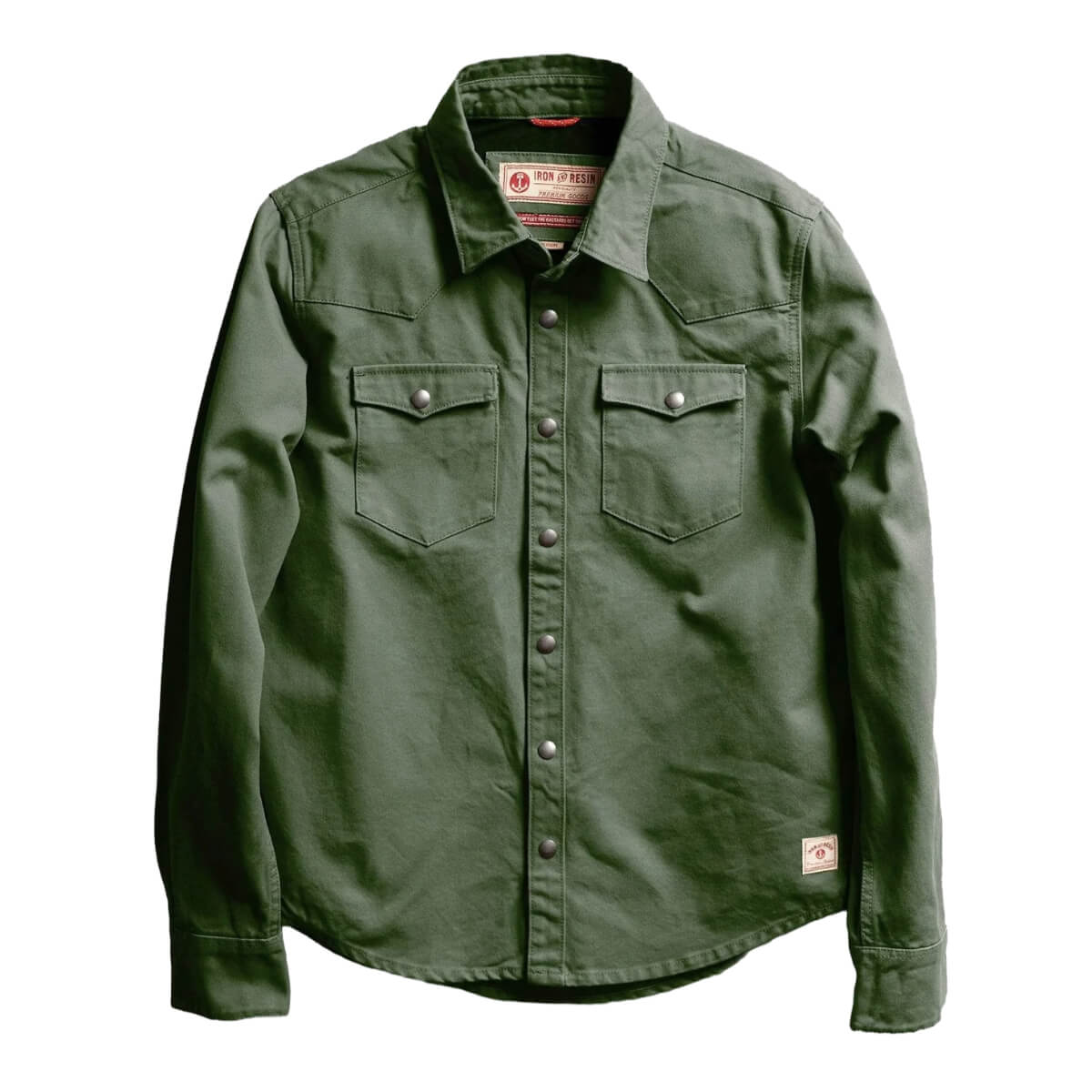 Iron and Resin Fenceline Shirt Jacket Duck Canvas Olive