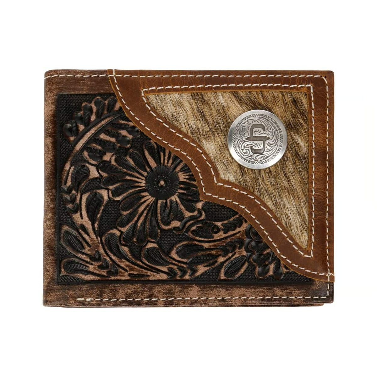Stetson Hair-On-Hide Leather Bi-Fold Wallet