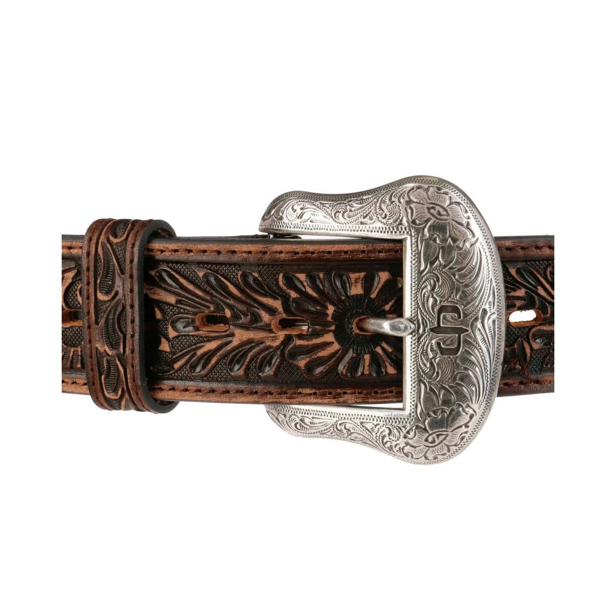 Stetson Hair-on-Hide Tooled Leather Belt