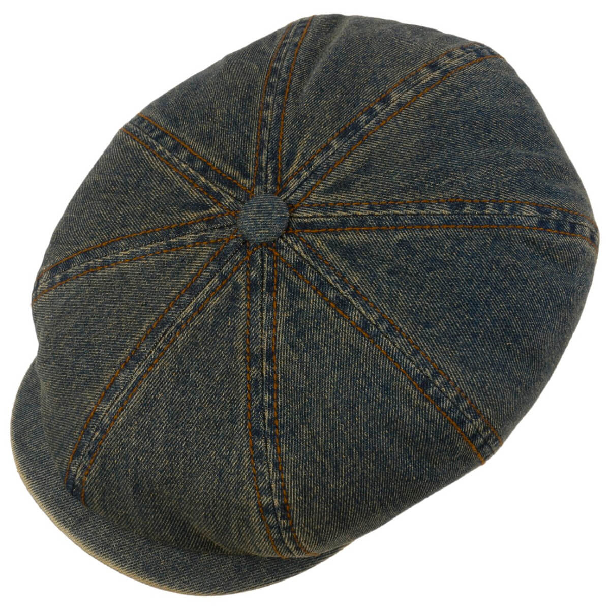 Denim cap on a white background