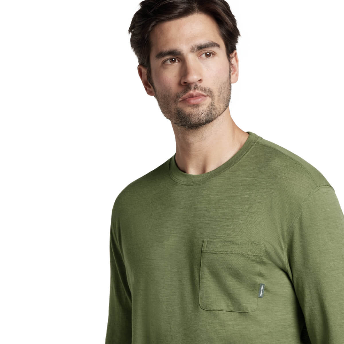 Icebreaker Men&#39;s Merino 150 Tech Lite III Long Sleeve Relaxed Pocket T-Shirt Sphagnum