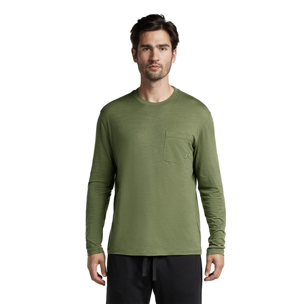 Icebreaker Men&#39;s Merino 150 Tech Lite III Long Sleeve Relaxed Pocket T-Shirt Sphagnum