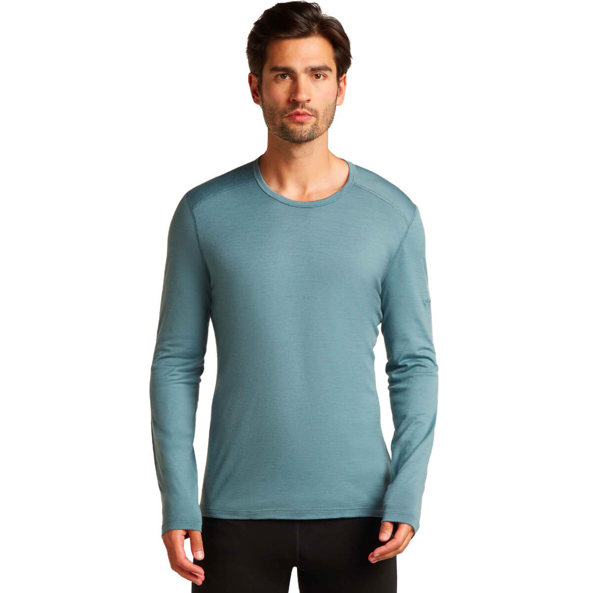 Icebreaker Men&#39;s Merino 200 Oasis Long Sleeve Crewe Thermal Top - Blue Ash