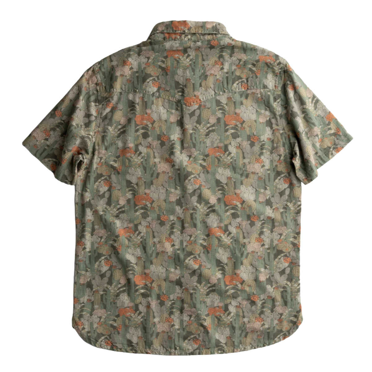 Short-sleeve shirt with a floral pattern on a white background
