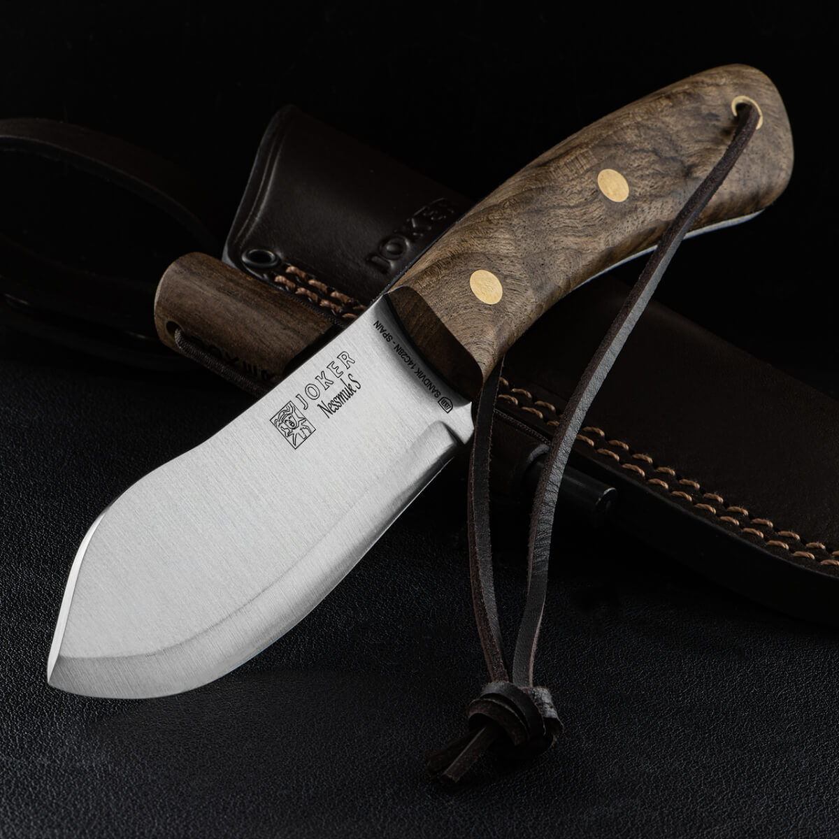 Joker Nessmuk Knife Walnut with Firestriker