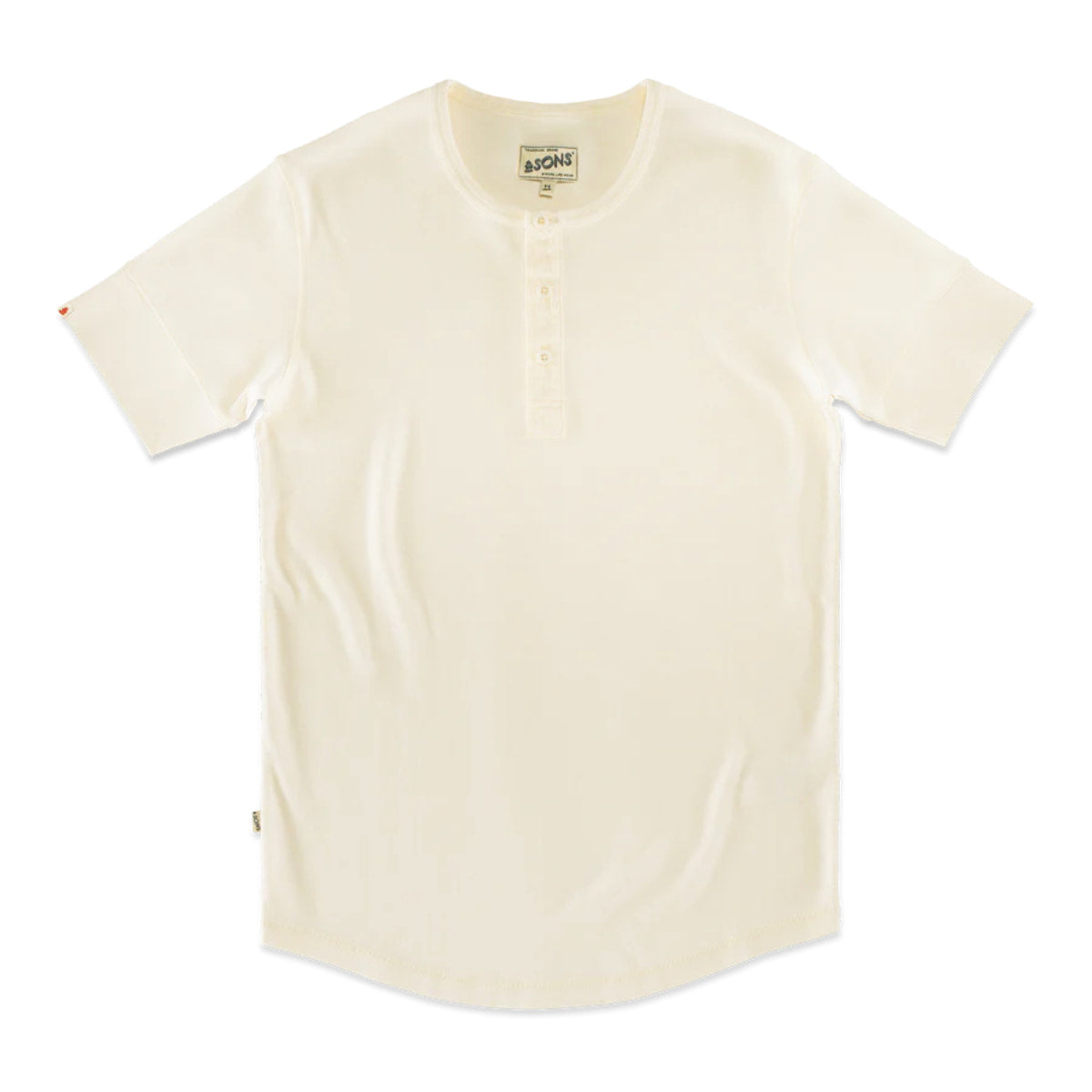 Beige short-sleeve shirt on a white background