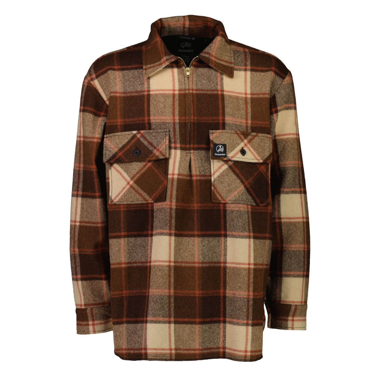 Swanndri Men&#39;s Ranger Wool Zip Front Bushshirt Mackenzie Country Check