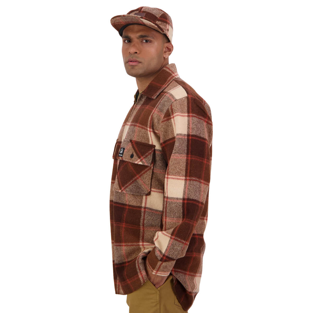 Swanndri Men&#39;s Ranger Wool Zip Front Bushshirt Mackenzie Country Check