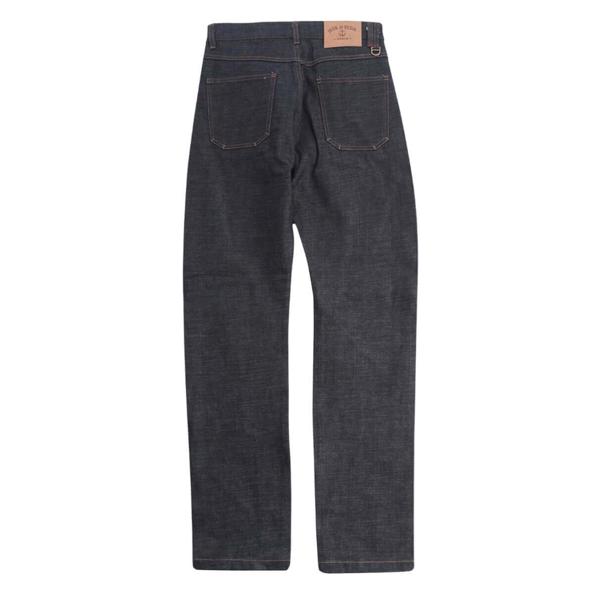 Dark blue jeans on a white background