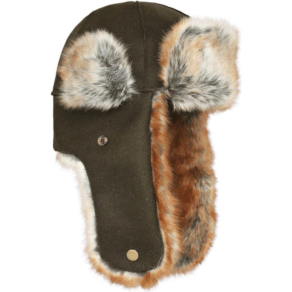 The Northwoods Trapper Hat Olive | Fur Hat | Made in USA
