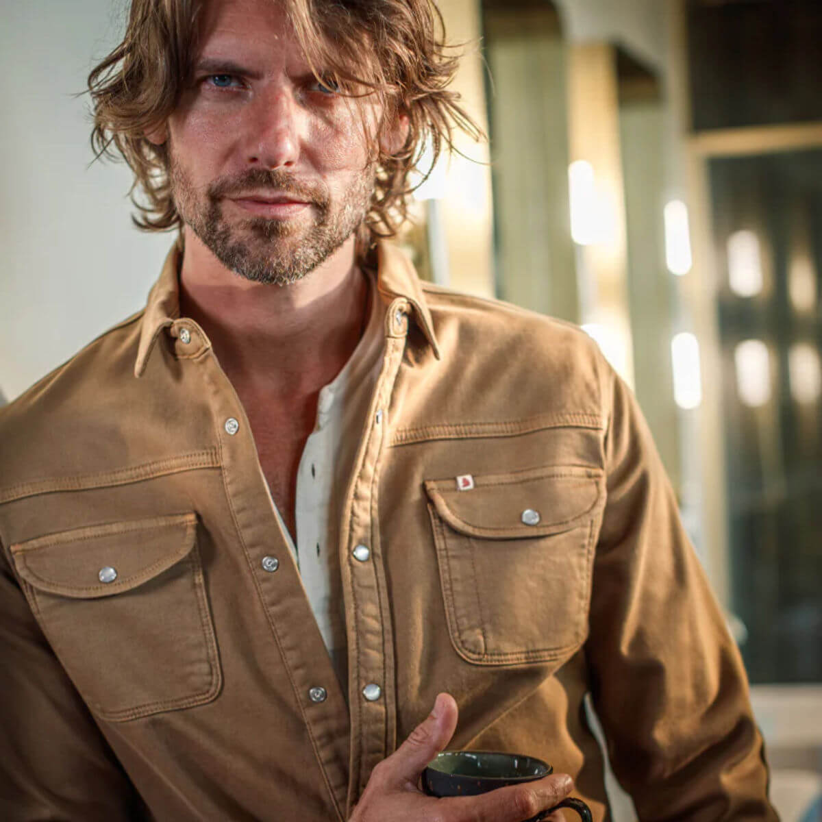 &amp;Sons Sunday Shirt Dark Tan