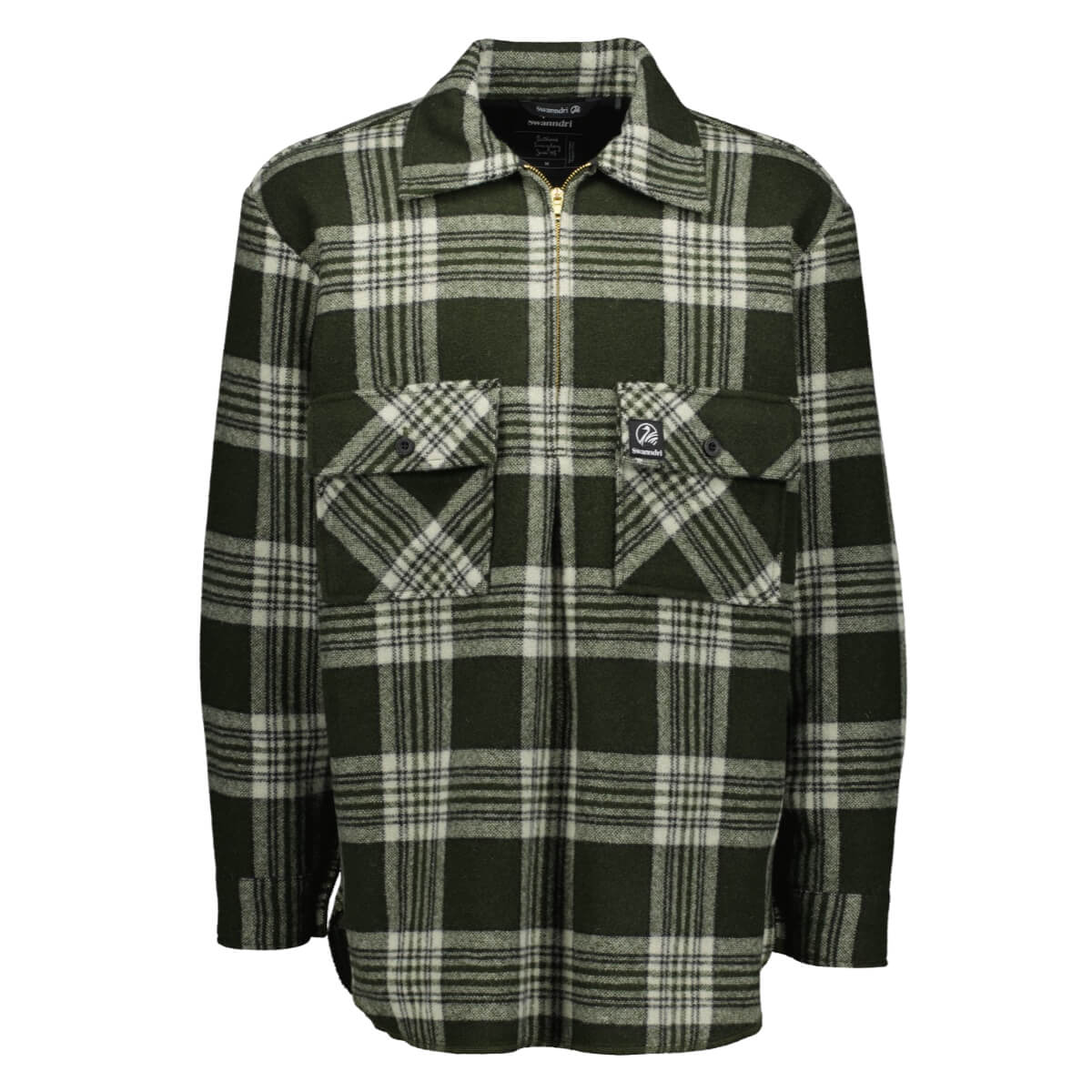 Swanndri Men&#39;s Ranger Wool Zip Front Bushshirt Woodlands Check