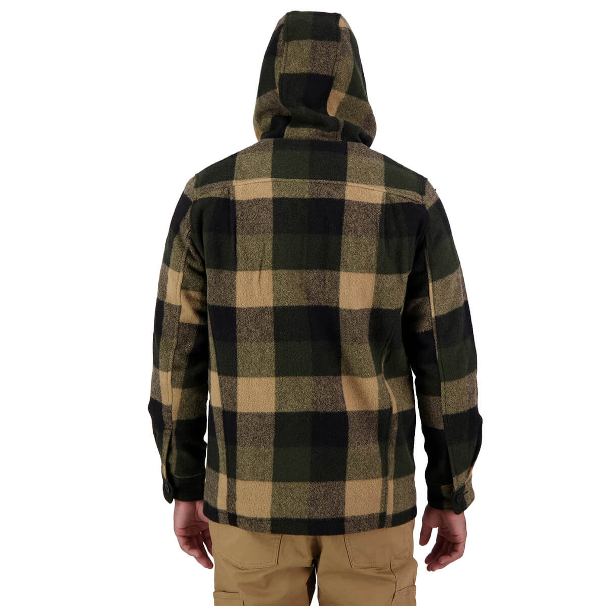 Plaid jacket with a hood on a white background