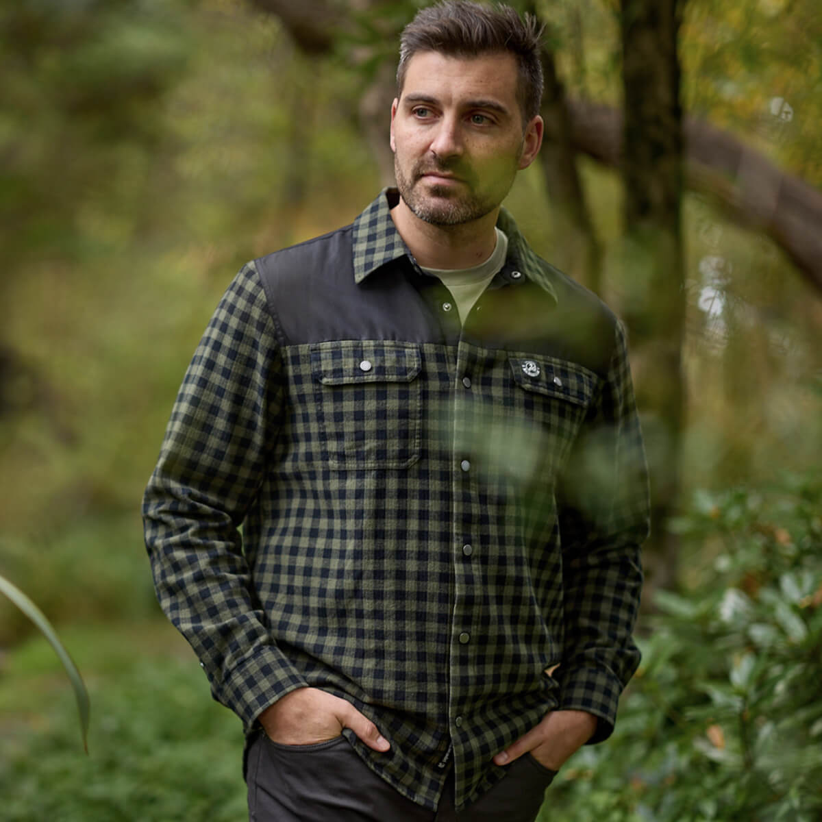 Swanndri Marton Stormshield Long Sleeve Shirt Olive / Black