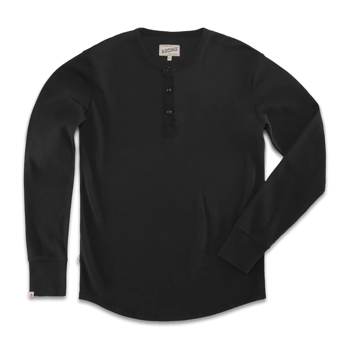 &SONS The New Elder Henley Shirt Black