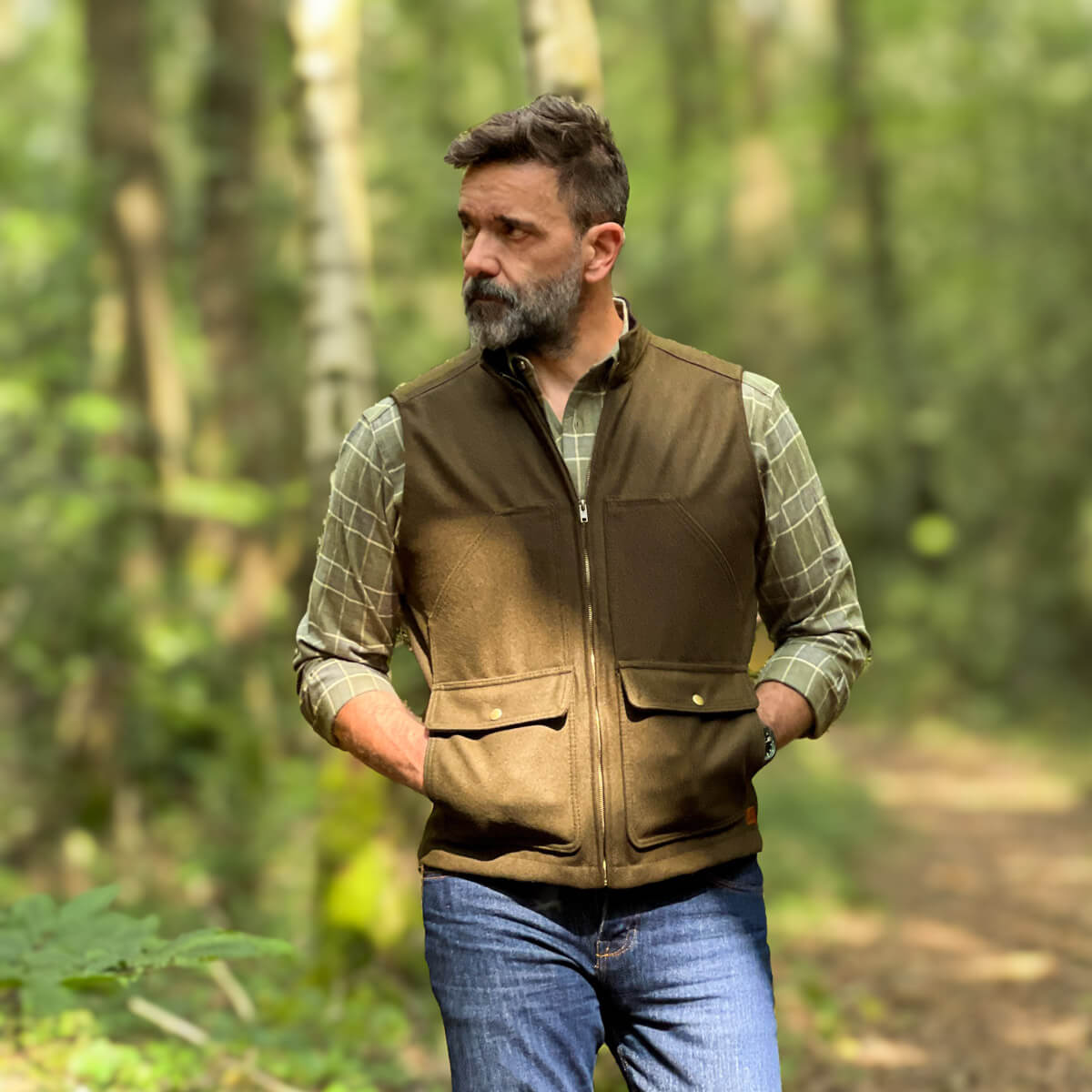 Steelhead Wool Vest Olive