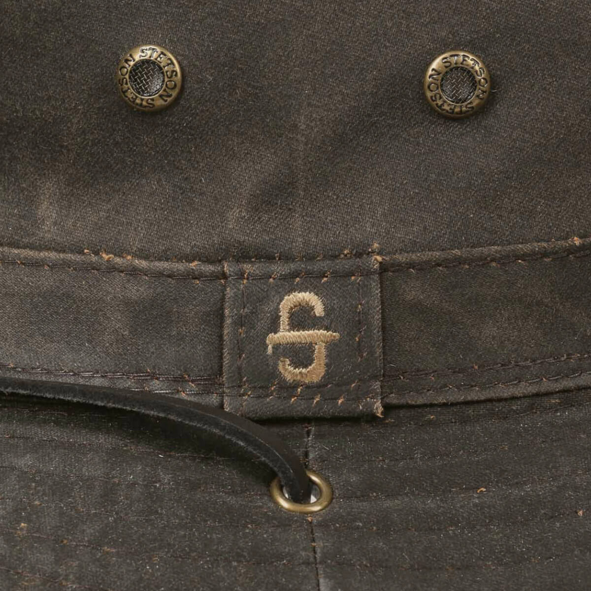 STETSON Diaz Outdoor Women's/Men's Cowboy Hat Vintage Look Fabric With Chin, Piping, Fringed Spring-Summer, Brown