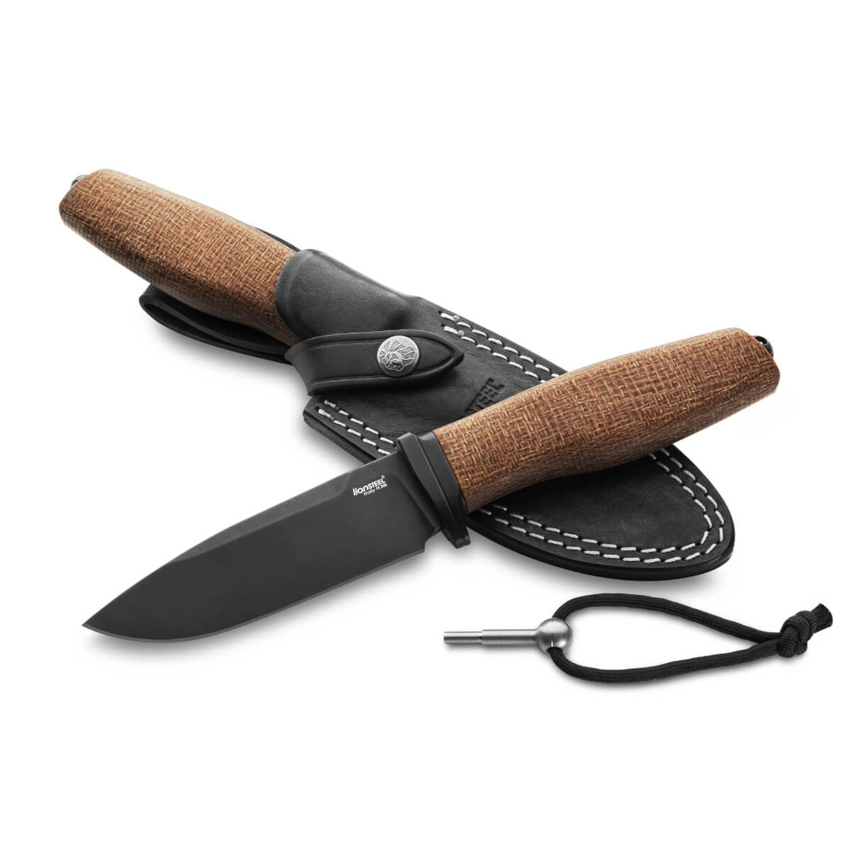 LionSteel Acha Fixed Blade Knife – M390 Steel, Natural Micarta Handle