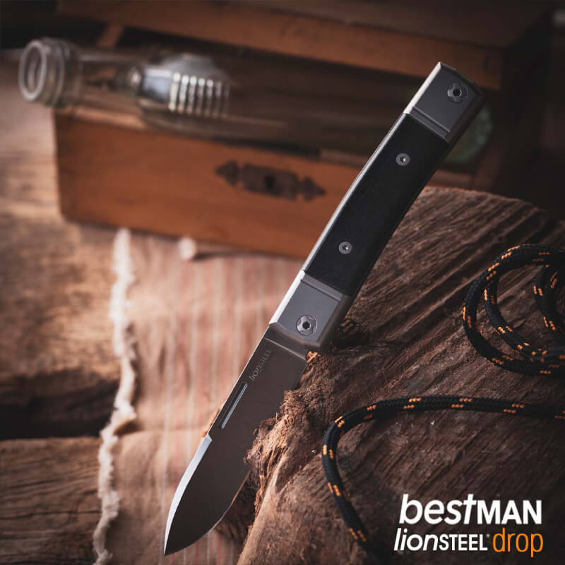 LionSteel Best Man Ebony Pocket Knife | UK Legal Carry