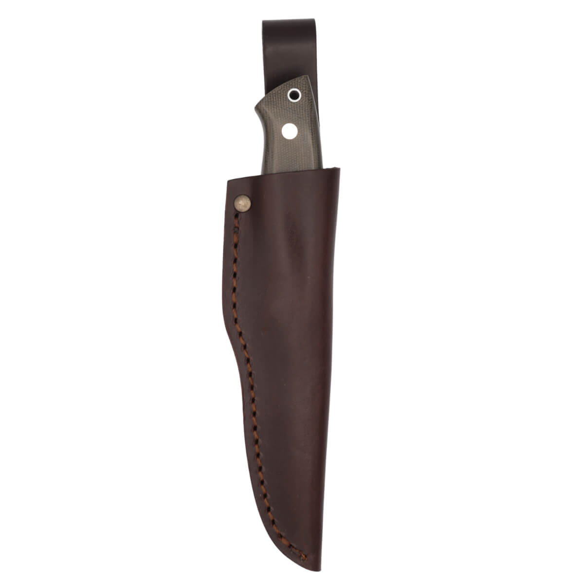 Brisa Trapper 95 Bushcraft Knife Elmax Scandi Blade Natural Linen Micarta Handle