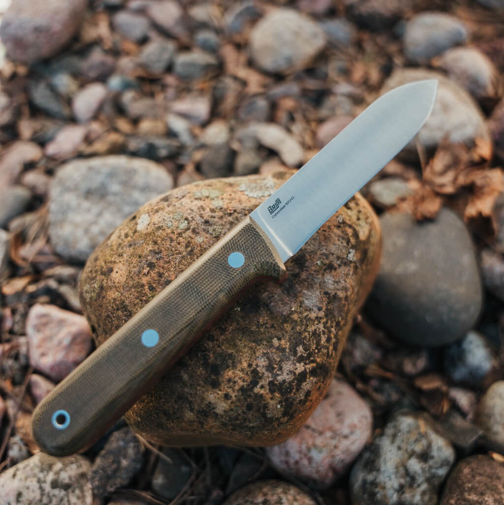 Brisa Kephart Bushcraft Knife Natural Linen Micarta Handle