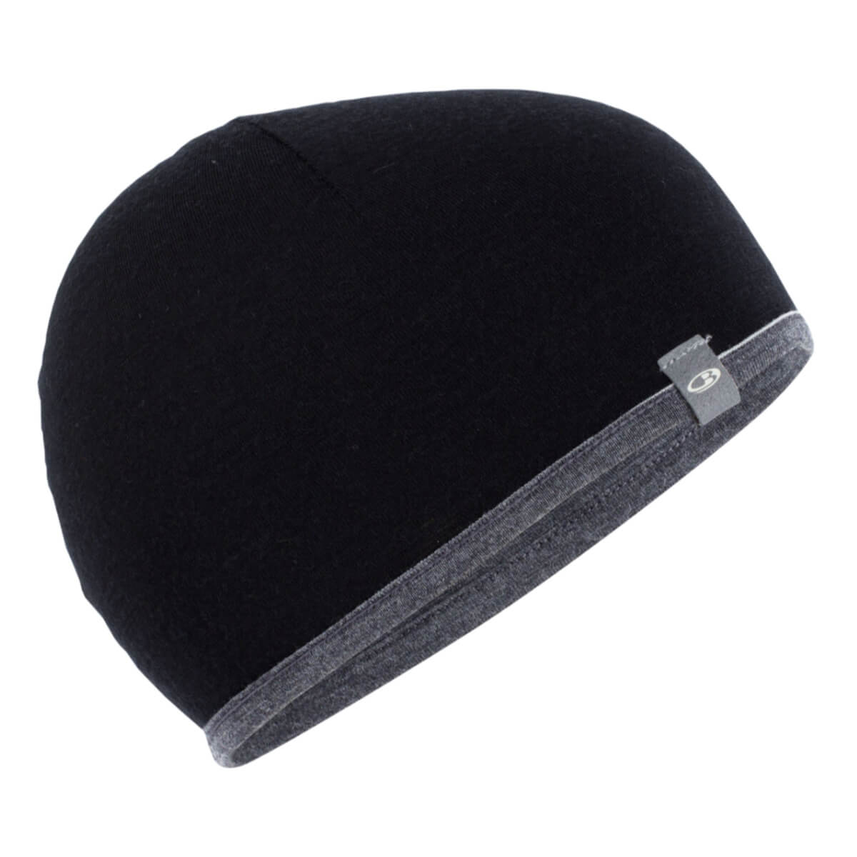 Icebreaker pocket hat black/gritstone heather, merino wool hat