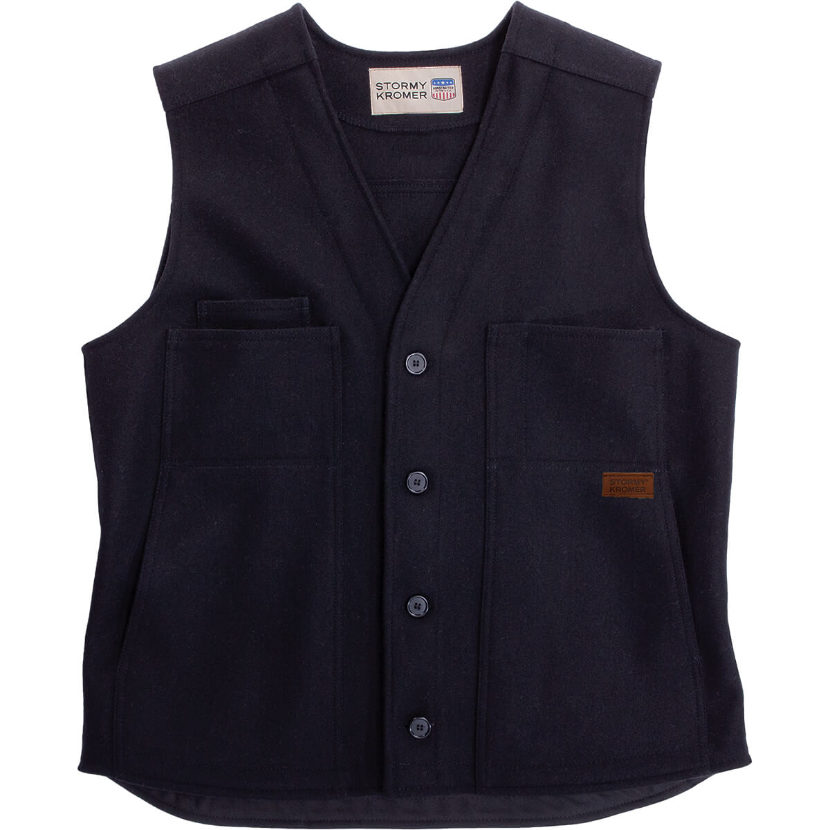 The Mackinaw Wool Button Vest - Black